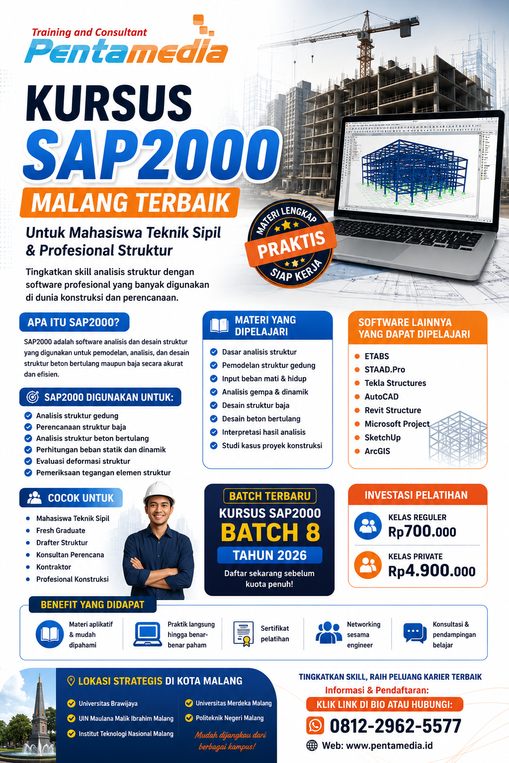 Kursus SAP2000 Terbaik untuk Mahasiswa Teknik Sipil dan Profesional Konstruksi